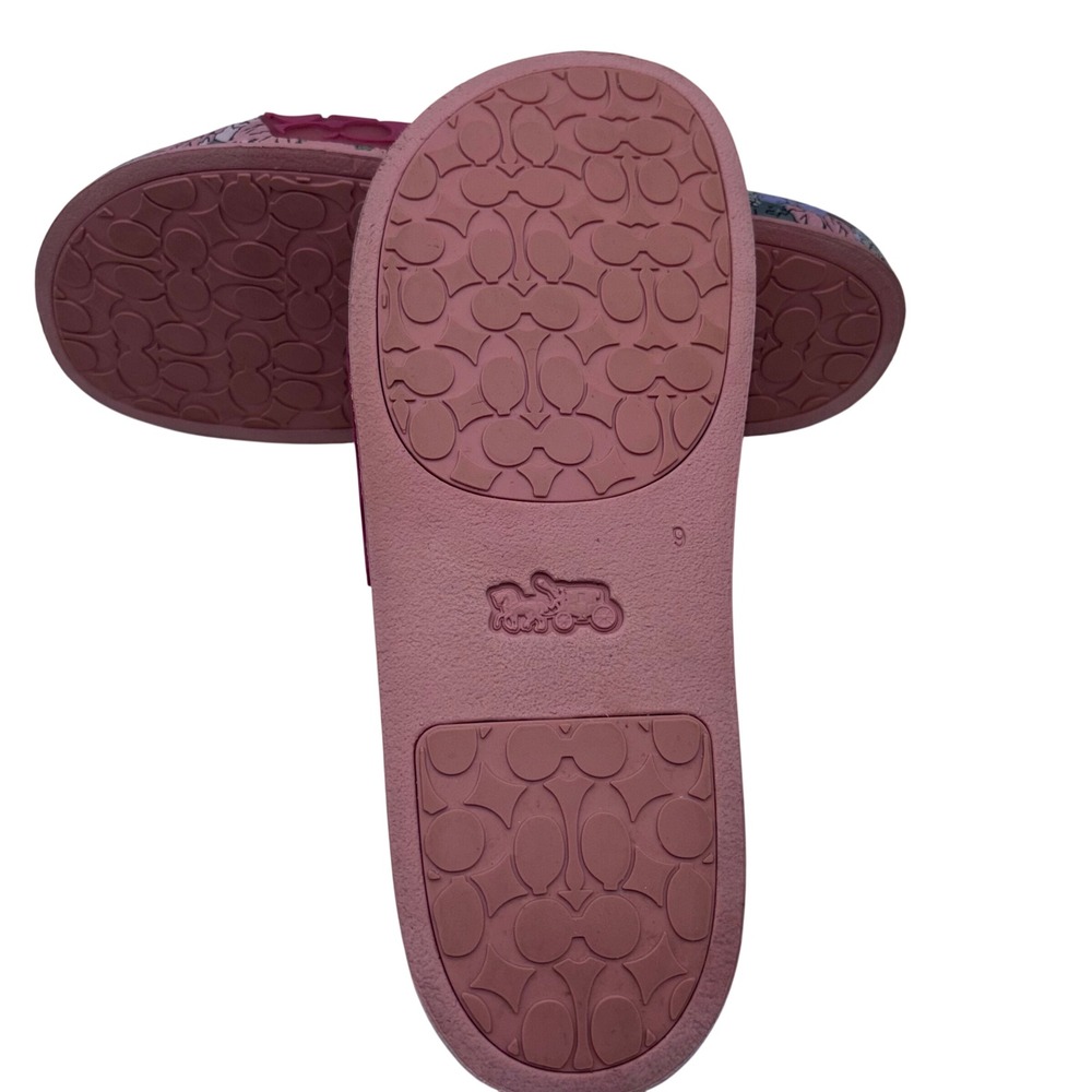 Coach Womens Size 9 Udele Sport Slide Sandals Orchid Beach Pink Embossed Logo - Picture 4 of 7